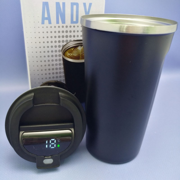 Термокружка с сенсорным дисплеем (датчик температуры) Bright Style 510 мл. (нержавеющая сталь)